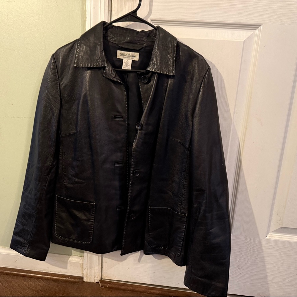Brooks Brothers Black Leather Jacket